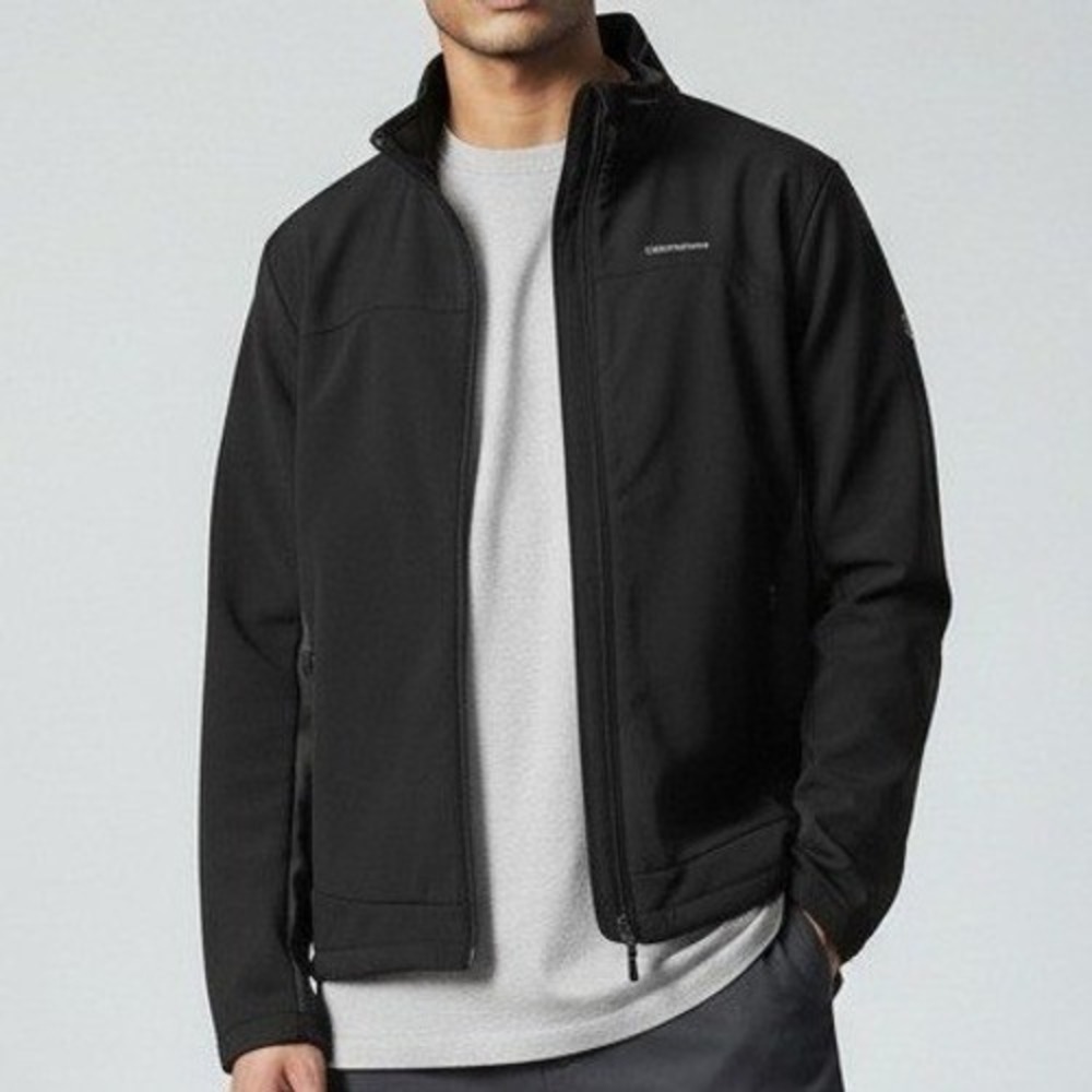 Craghoppers Softshell Jacket Men Large Black Full Zip Outdoor Hiking Lightweight